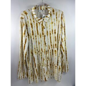 New‎ Directions Long Sleeve Polished Crepe Tunic Womens Sz XXL NWT Org $48 White